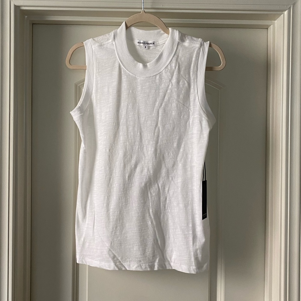 Richer poorer white muscle tank